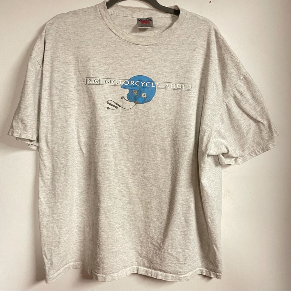 Vintage single stitch 80s motorcycle green t-shirt xxl